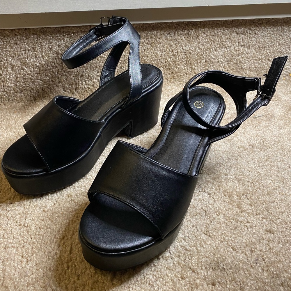Ankle Strap Chunky Heels